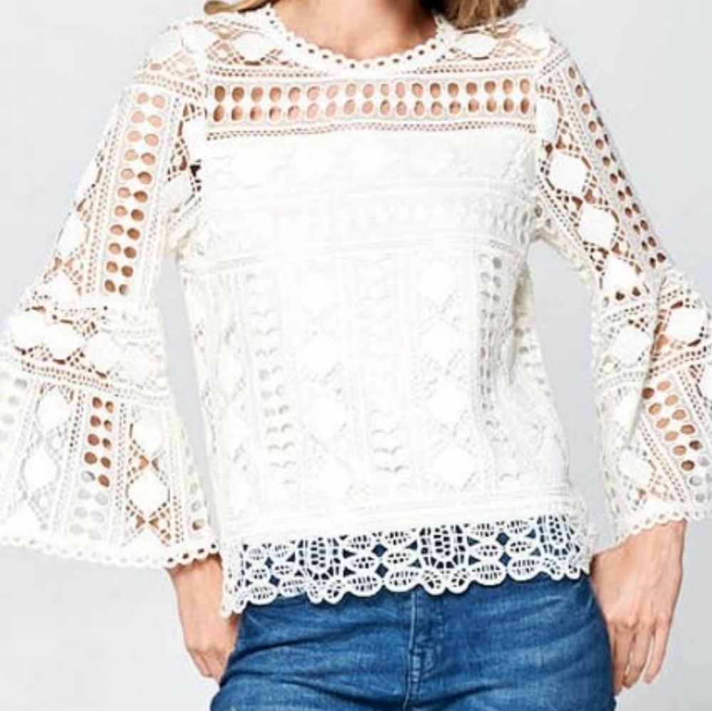Ellison boho lace Bell sleeve top